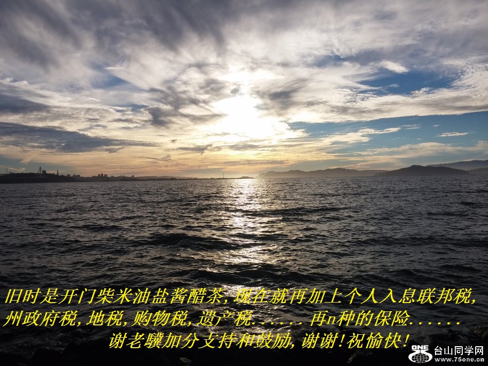 是呀,现代社会越来越复杂了,旧时是开门柴米油盐酱醋茶,现在就再加上个人入息联邦税,州政府税,地税,购物税,